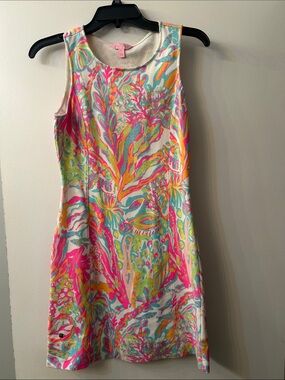 Lilly Pulitzer Sleeveless Tropical Shift Dress - Pink, Aqua & Yellow